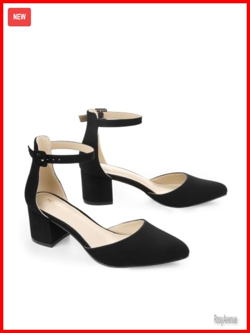 Women's Closed Toe Block Heel Pumps 2.25 Inch Pointed Toe Dress Shoes